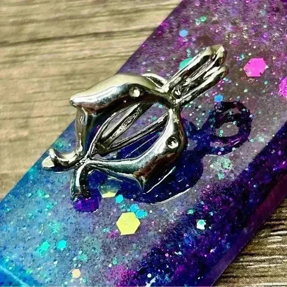 Double Dolphin Pearl or Gem Locket Pendant - Picture 1 of 5